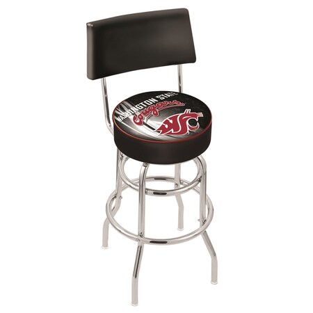Holland Bar Stool Co 25" Chrome 2-Ring Washington State Swivel Bar Stool, Back L7C425WashSt-D2